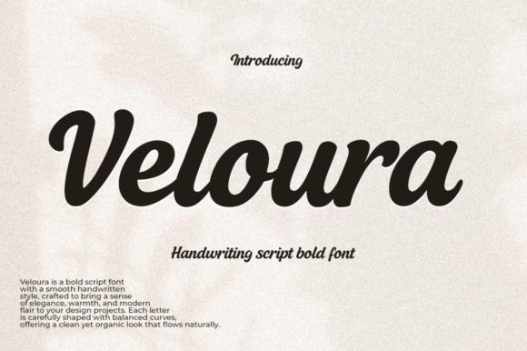 Veloura: A Bold Script Font for Handmade Brands